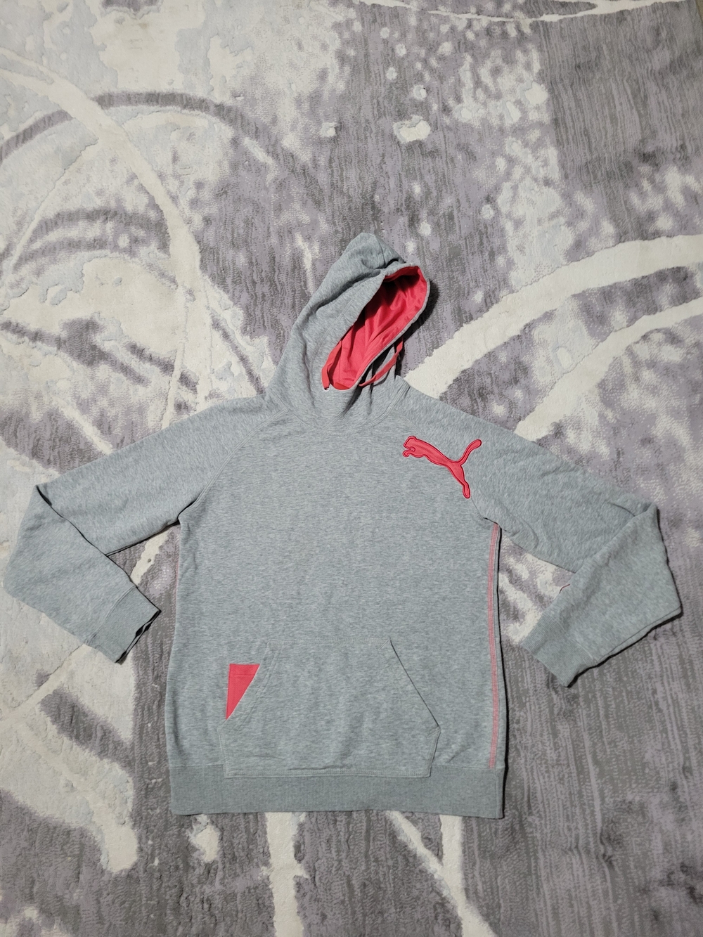 PUMA Kids' Gray Hoodie with Pink Accents